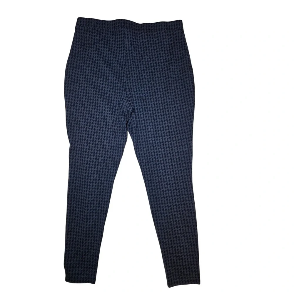 Chico's‎ Gray Houndstooth Ponte Pants/Leggings Tapered 2.5 (14) Pull On